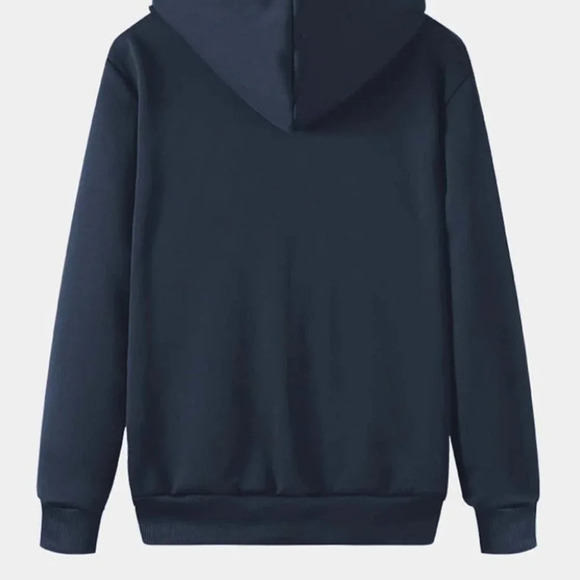 Royal Blue Mens Thermal Hoodie - Picture 4 of 7